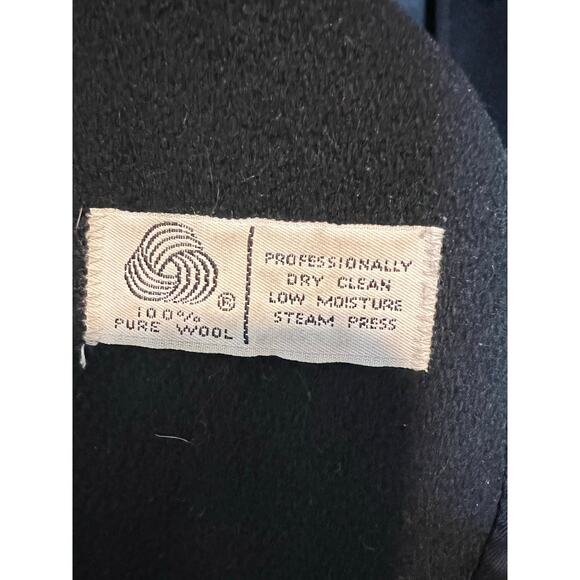 Vintage JG Hook 100% Wool Petite Womans Trench Overcoat Size L/XL - Picture 5 of 12
